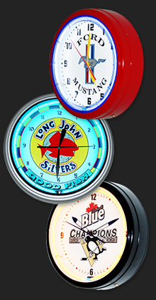 for mustang clock, long john silvers clock, pittsburgh penguins clock,