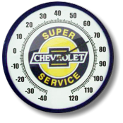 chevrolet 14 inch thermometer clock